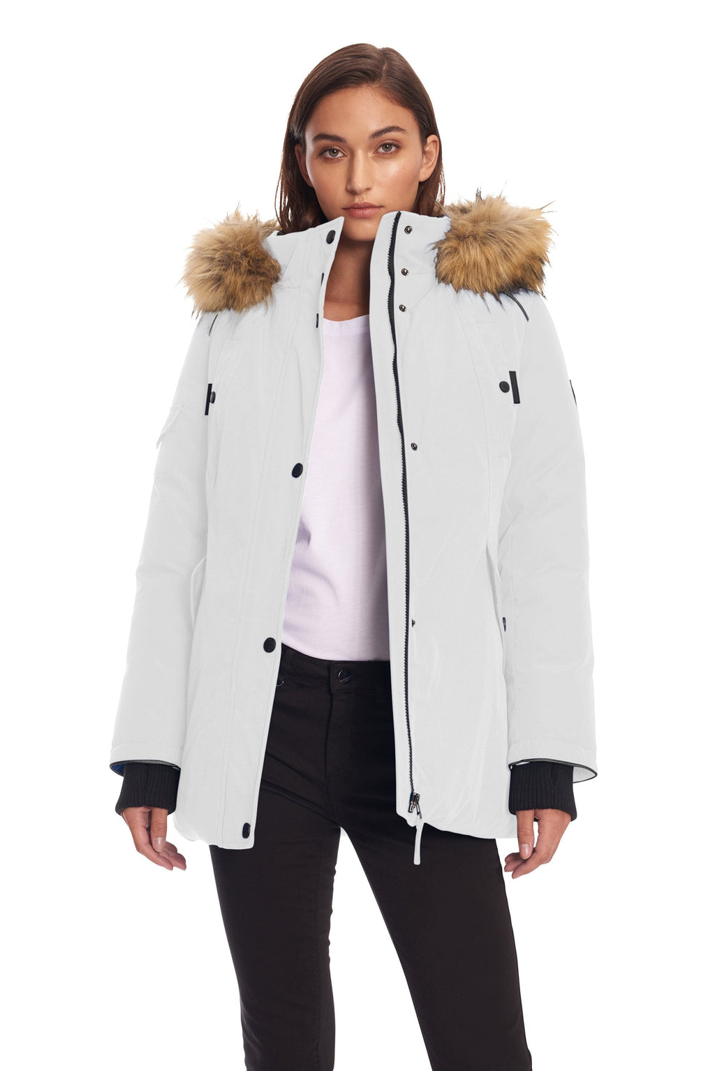 GLACIER | PARKA FEMME EN DUVET VÉGAN (RECYCLÉE), BLANC
