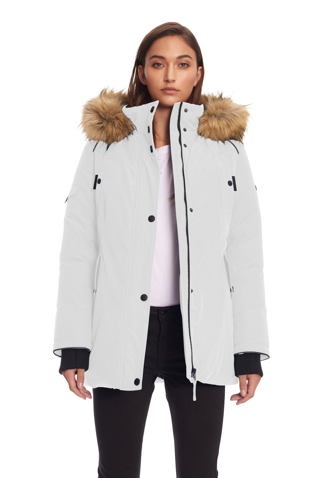 GLACIER | PARKA FEMME EN DUVET VÉGAN (RECYCLÉE), BLANC