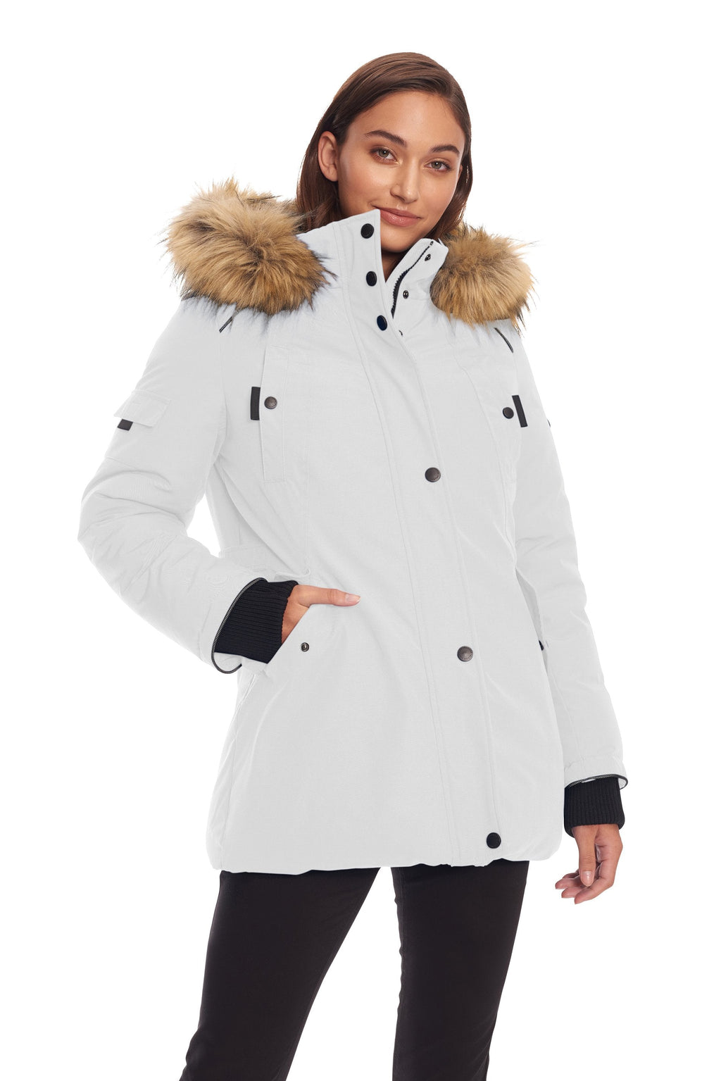 GLACIER | PARKA FEMME EN DUVET VÉGAN (RECYCLÉE), BLANC