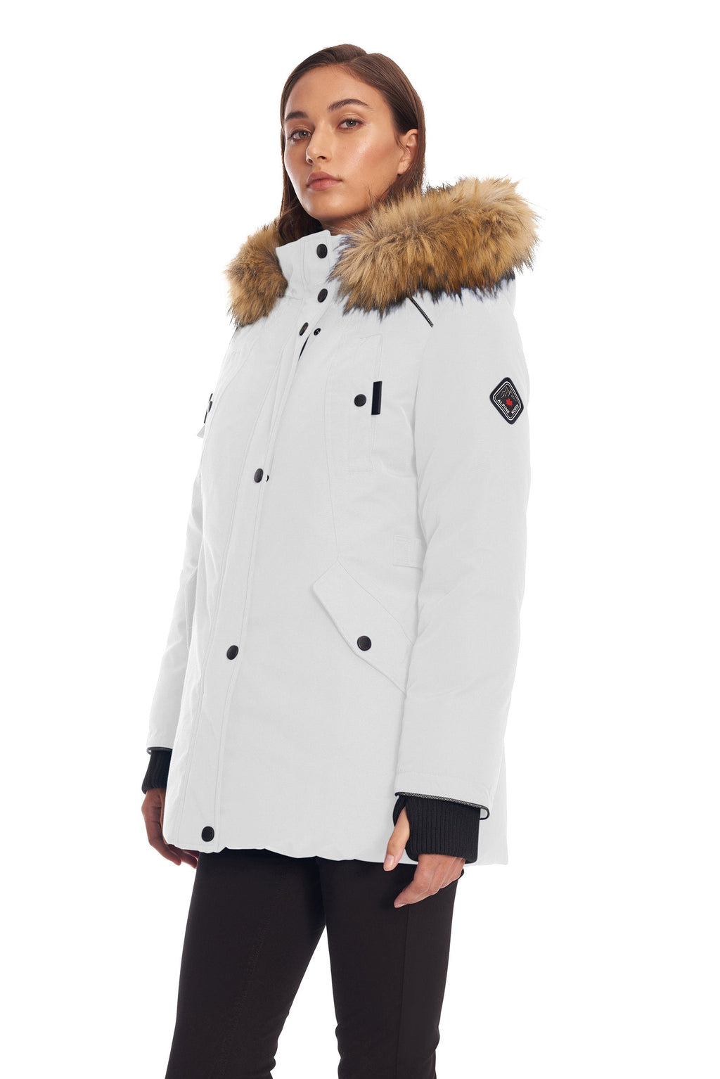 GLACIER | PARKA FEMME EN DUVET VÉGAN (RECYCLÉE), BLANC