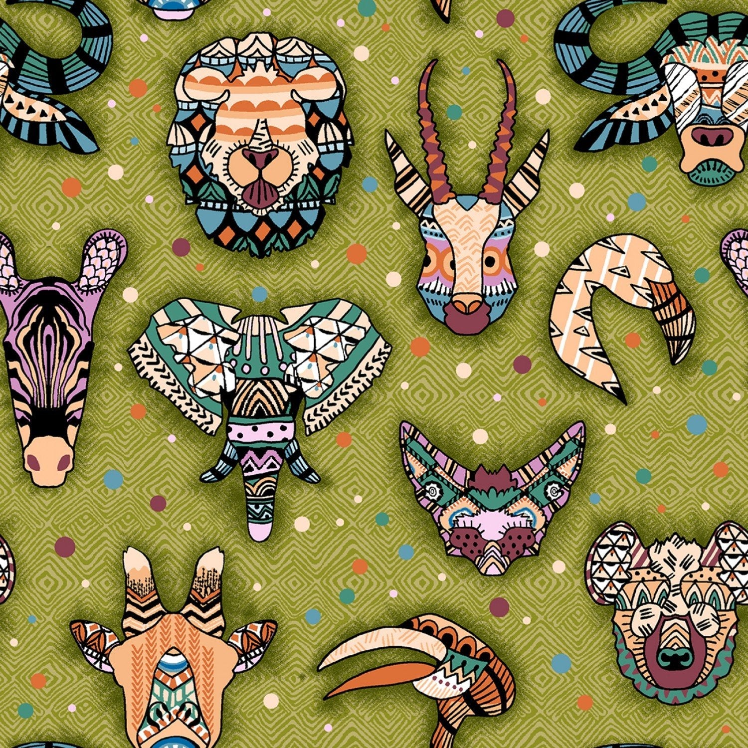 Paintbrush Studio UBUNTU 120 99792 Têtes d'animaux vertes