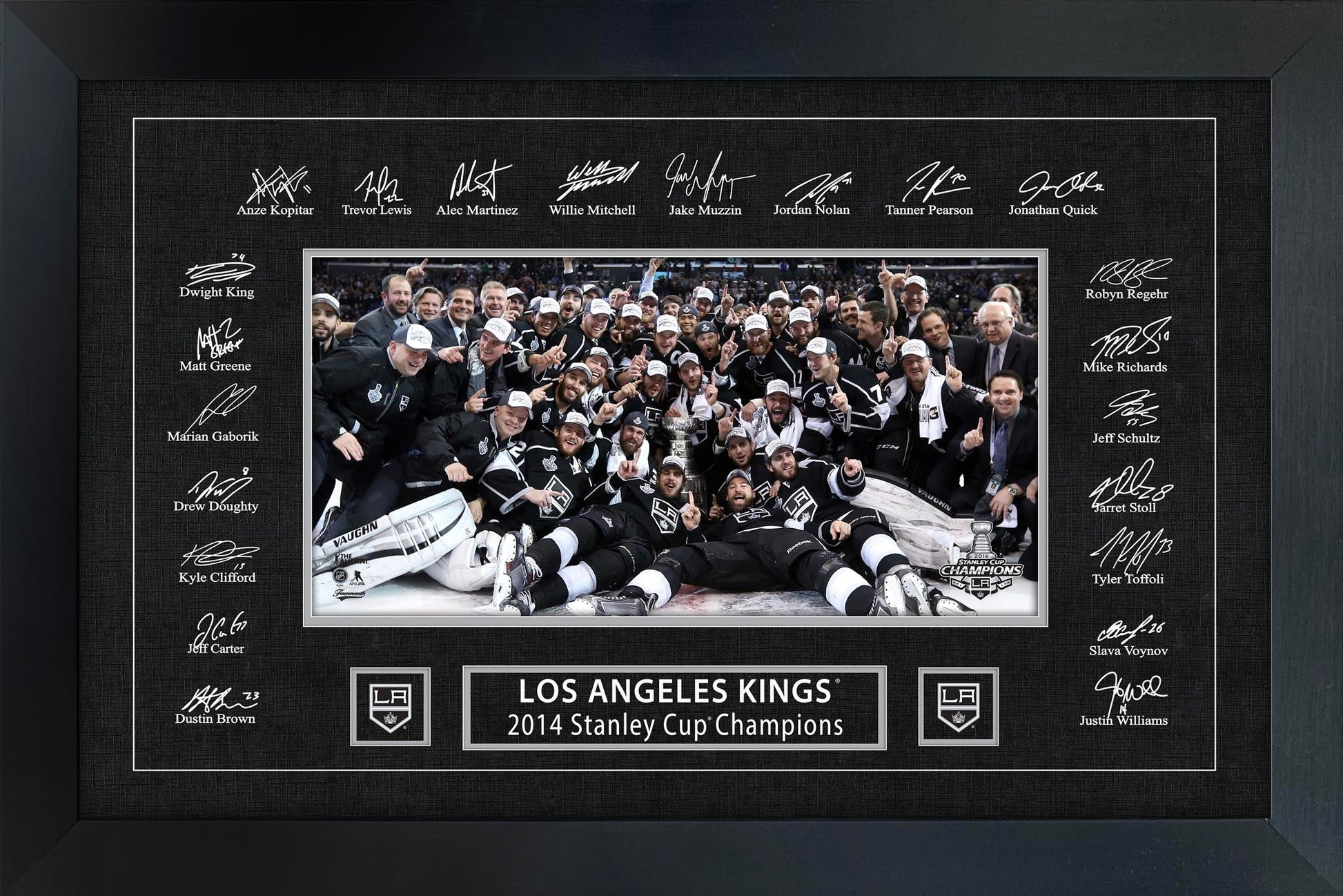 Cadre signature réplique de la Coupe Stanley 2014 des Kings de Los Angeles
