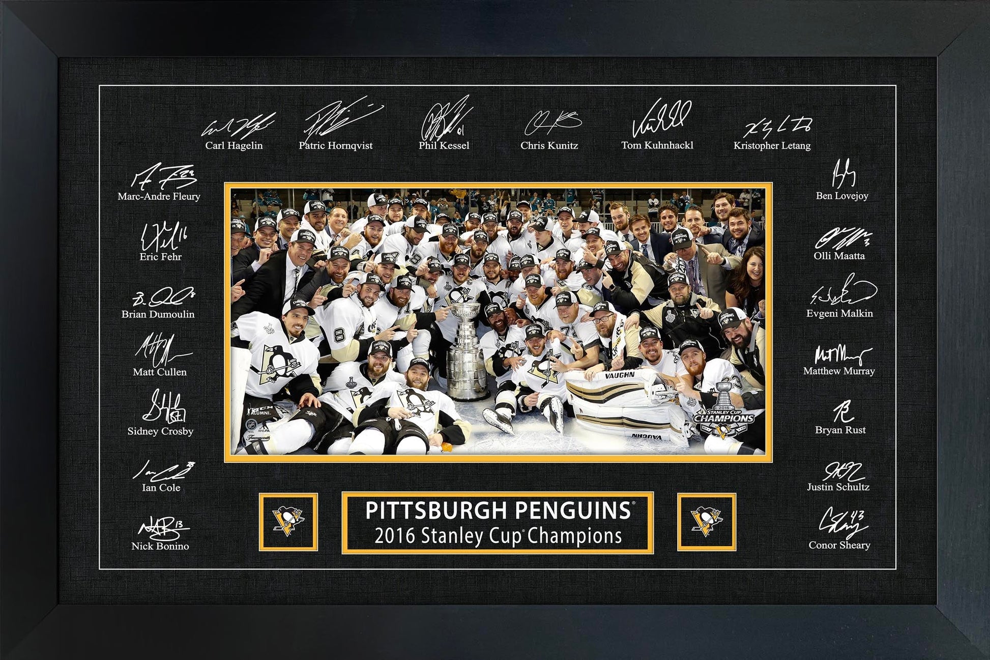 Pittsburgh Penguins 2016 Stanley Cup Replica Signature Frame
