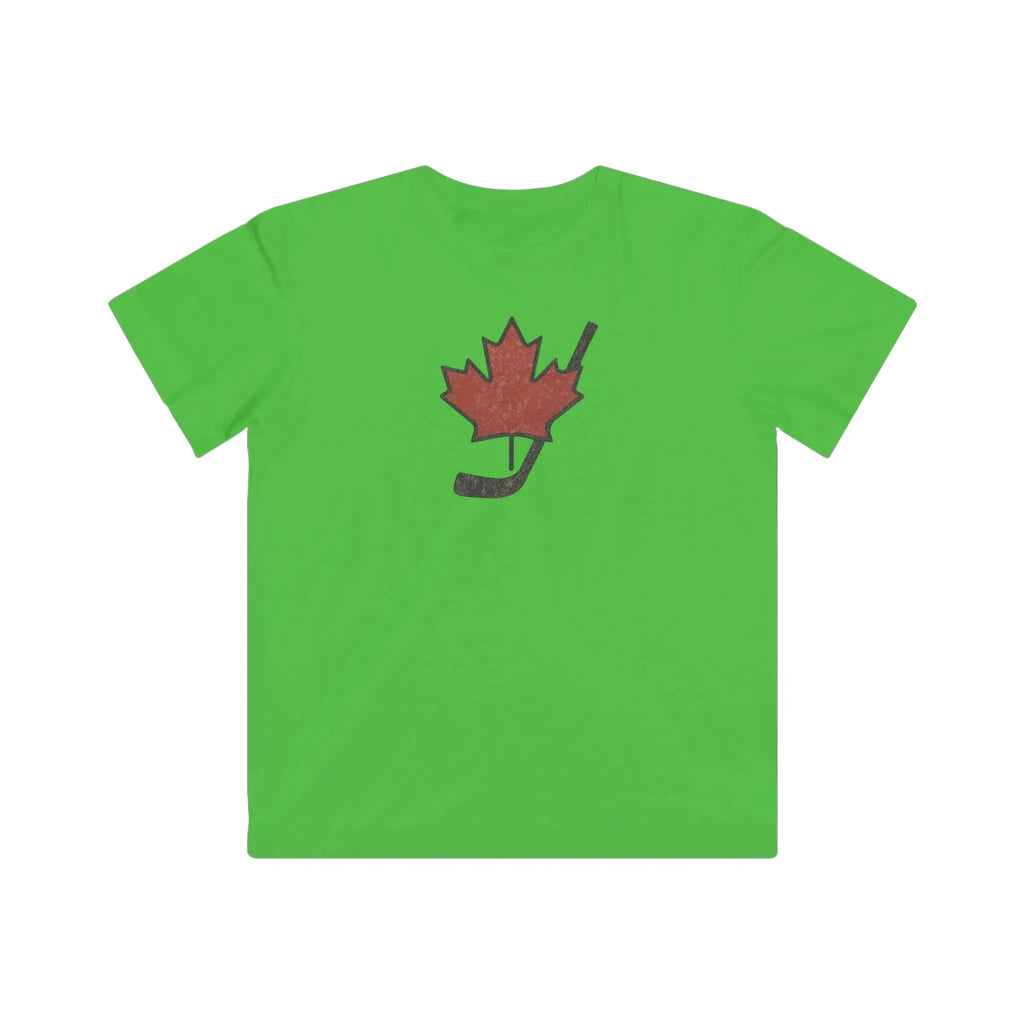 T-shirt vintage feuille d'érable du Canada pour jeunes, style vieilli, idéal pour les fans de hockey