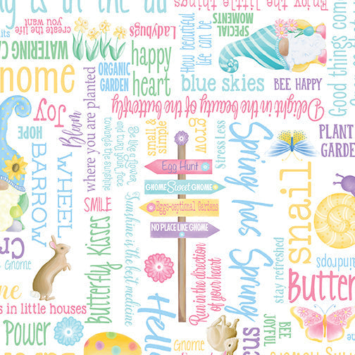 Nains de jardin printaniers - Andi Metz - Mots printaniers - Blanc - 12628-09