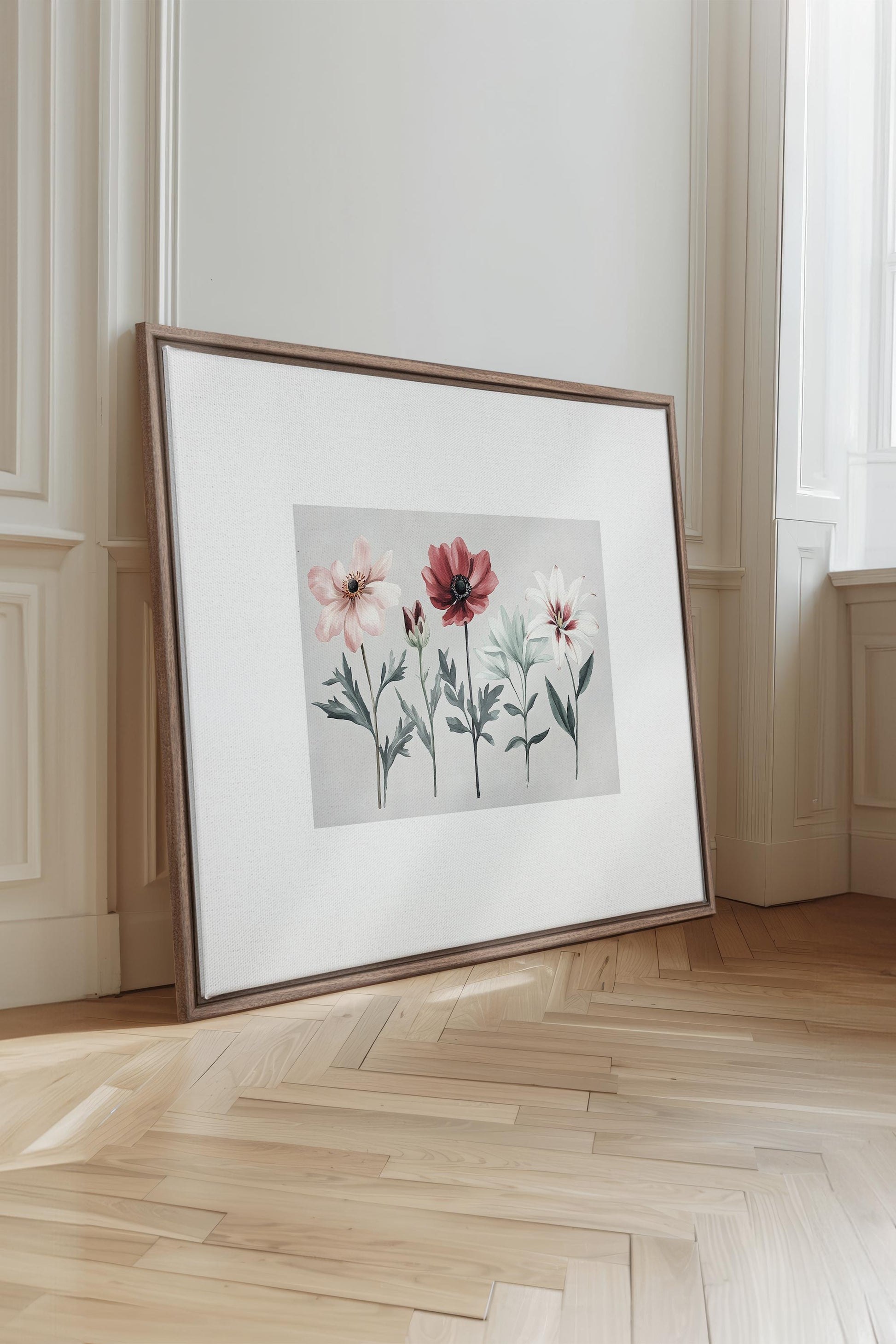 Seasonal Flowers, Stretched Canvas Artwork