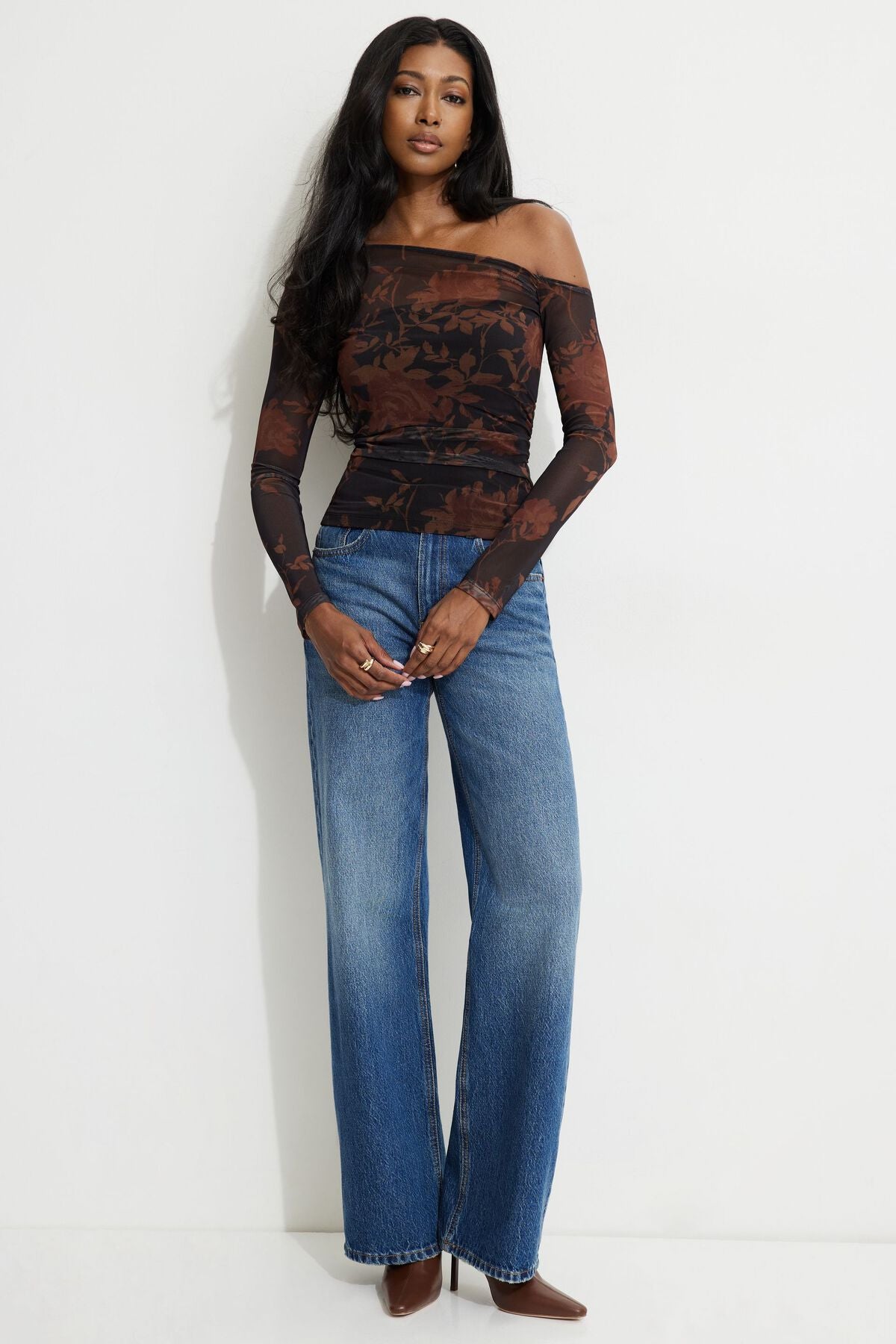 Kat Single Shoulder Mesh Top