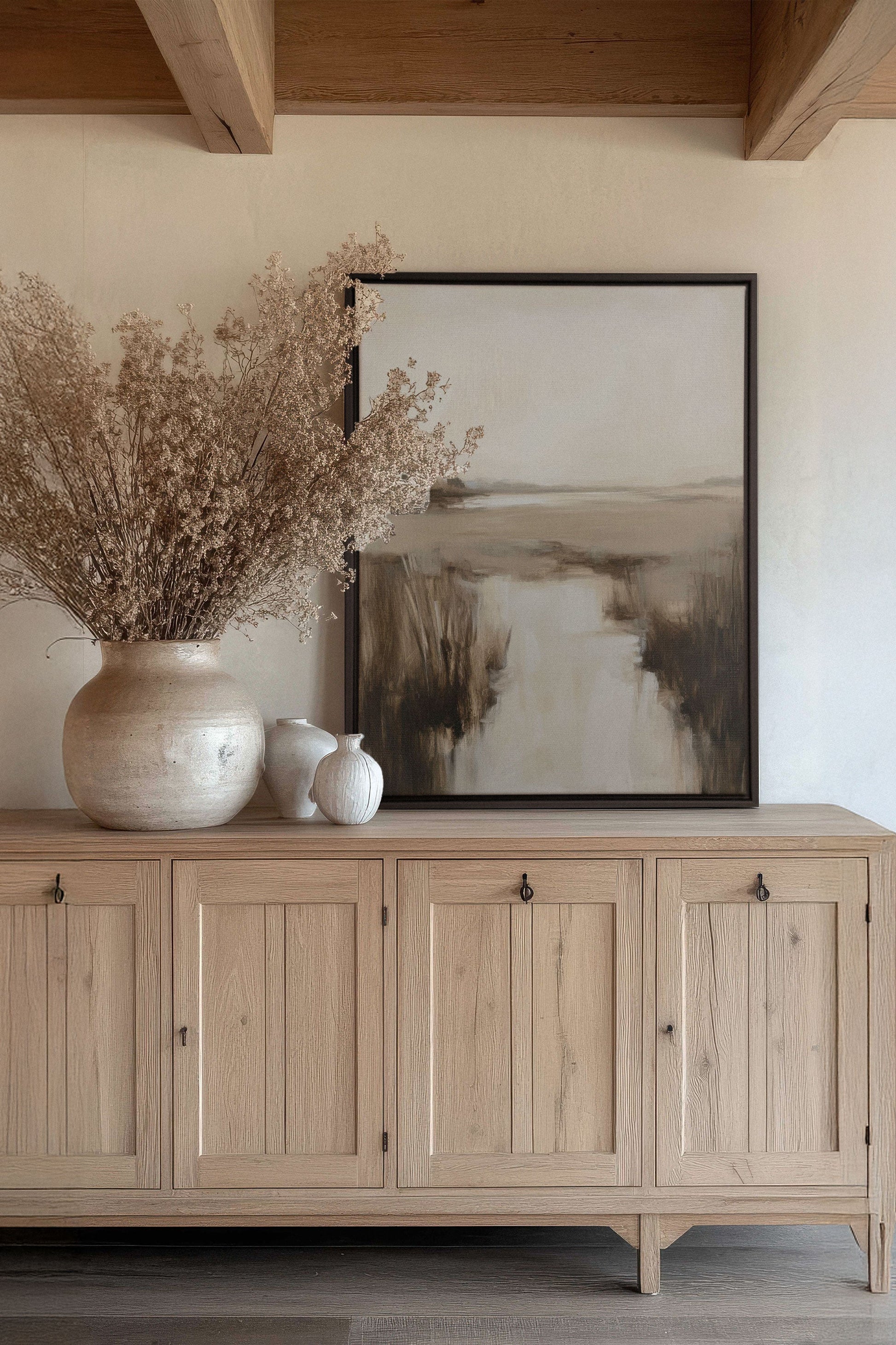 MISTY HORIZON, Stretched Canvas Artwork