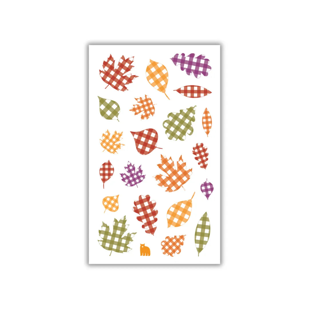 Plaid Leaves - Four Bears Sticker Club