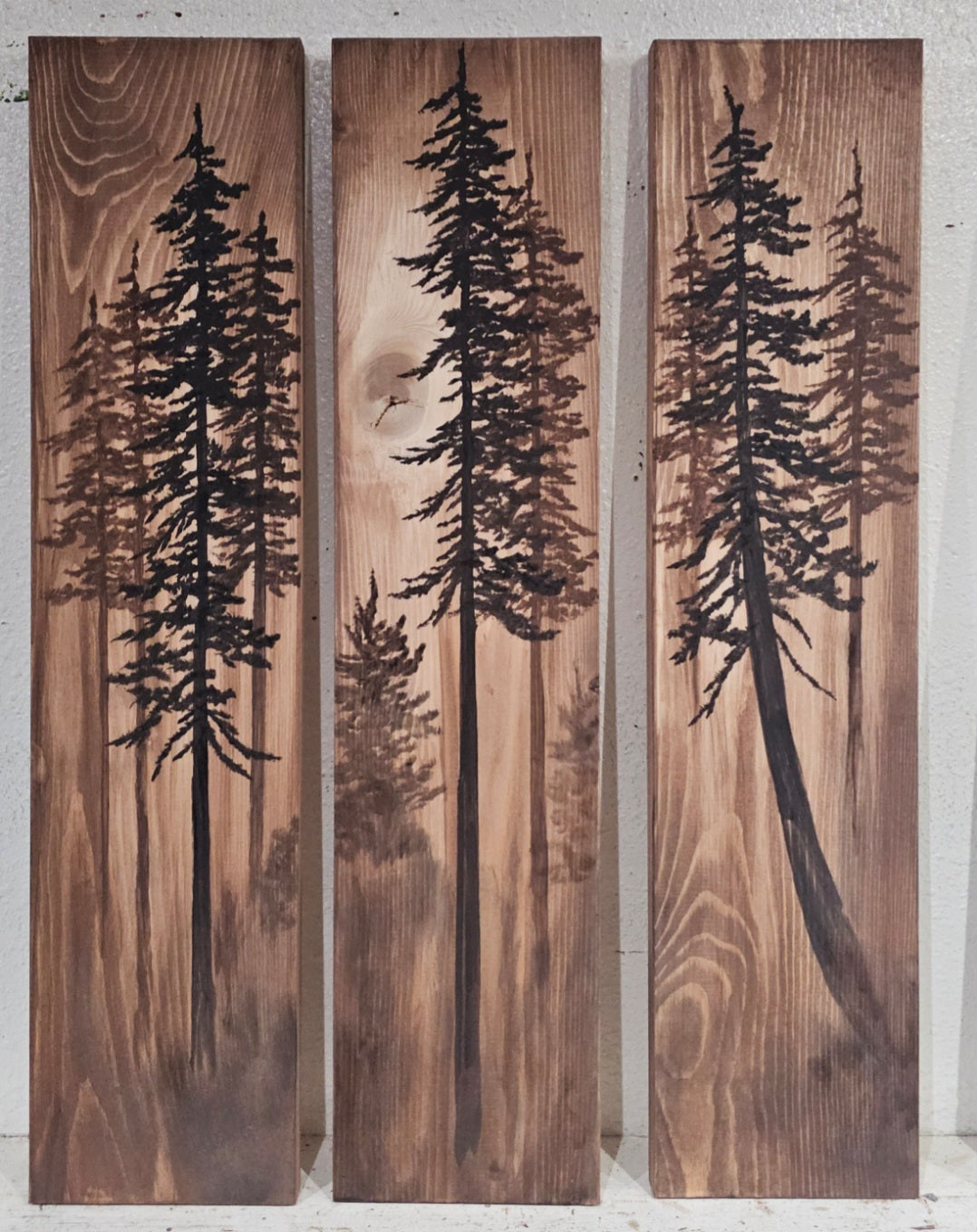 Wall art on wood wall decor(set of three) 24" by 5.5"