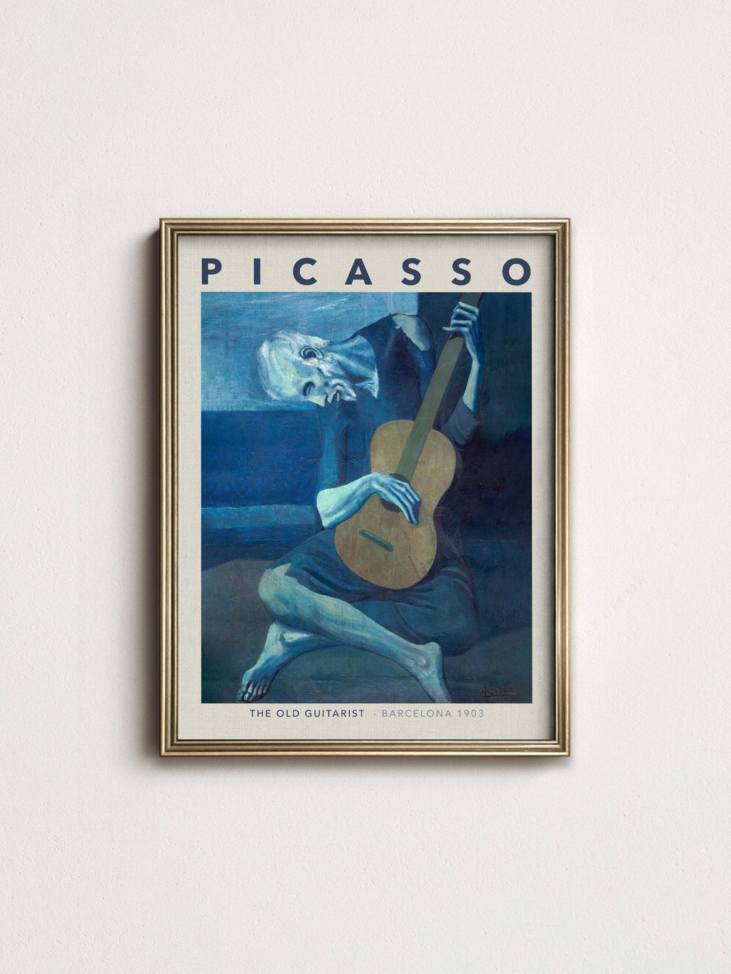 Pablo Picasso The Old Guitarist Art Print – Blue Period Wall Poster