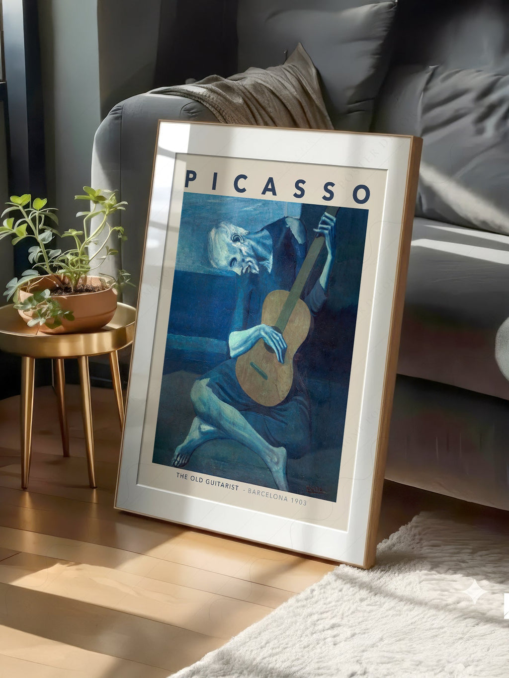 Pablo Picasso The Old Guitarist Art Print – Blue Period Wall Poster