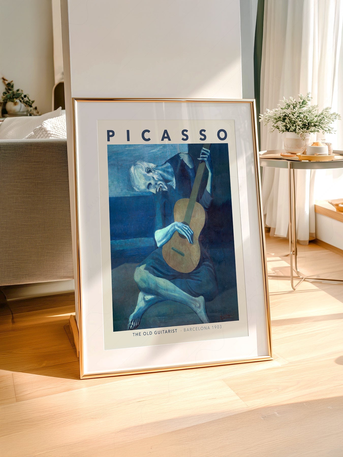 Pablo Picasso The Old Guitarist Art Print – Blue Period Wall Poster