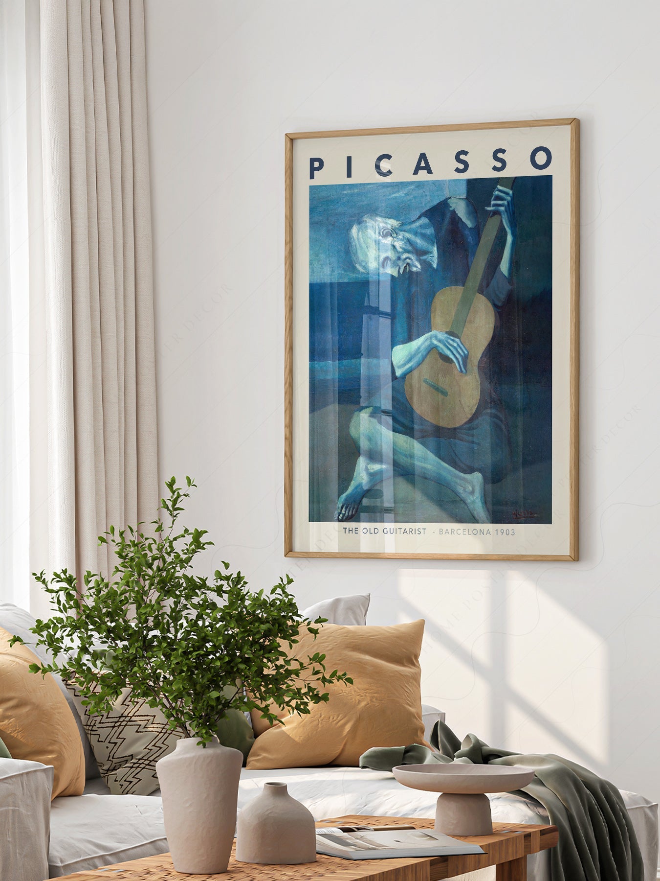 Pablo Picasso The Old Guitarist Art Print – Blue Period Wall Poster