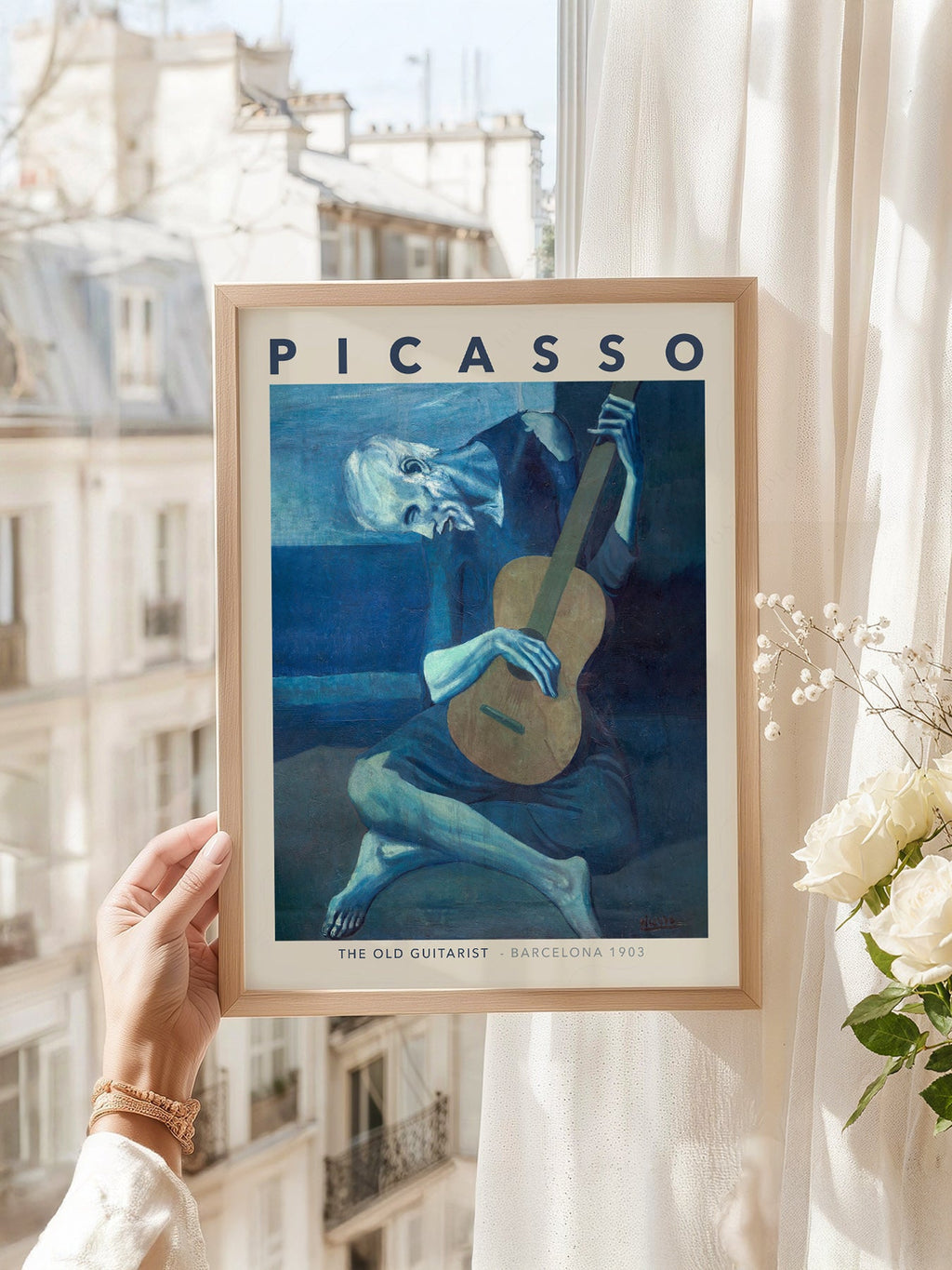 Pablo Picasso The Old Guitarist Art Print – Blue Period Wall Poster