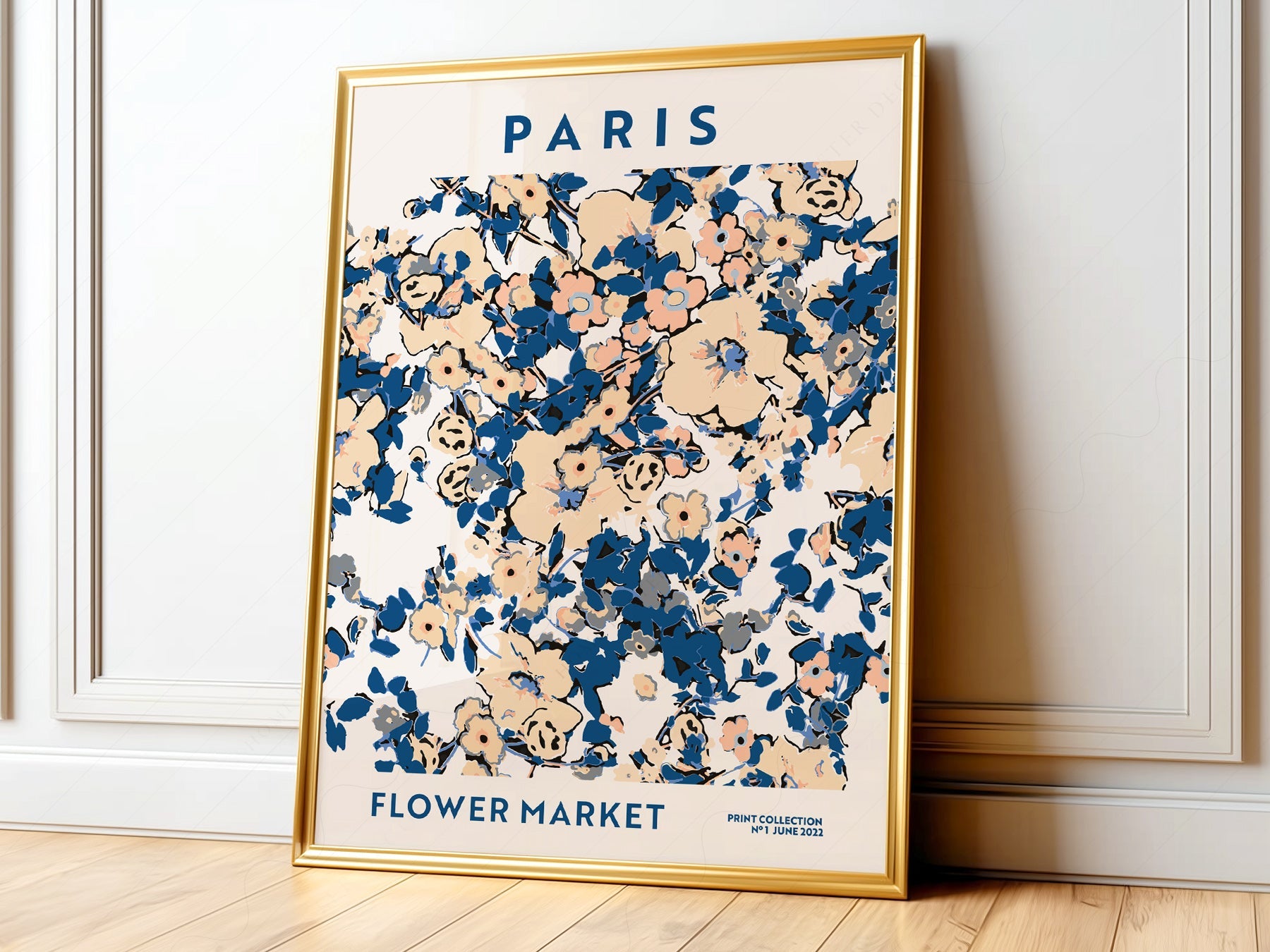 Paris Flower Market Print – Floral Wall Art Poster for Chic Interiors