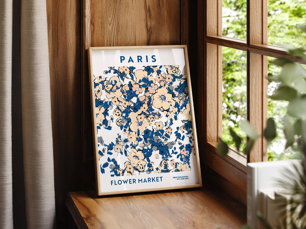 Paris Flower Market Print – Floral Wall Art Poster for Chic Interiors