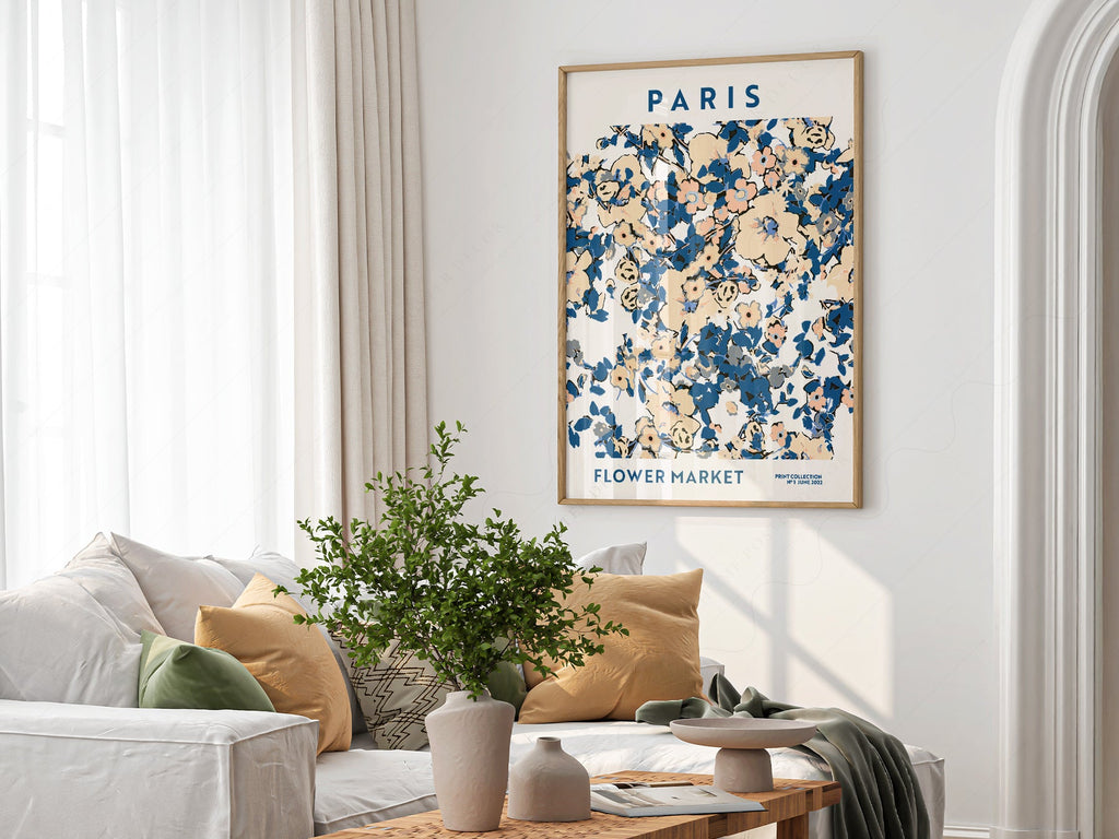 Paris Flower Market Print – Floral Wall Art Poster for Chic Interiors