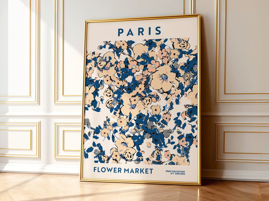 Paris Flower Market Print – Floral Wall Art Poster for Chic Interiors