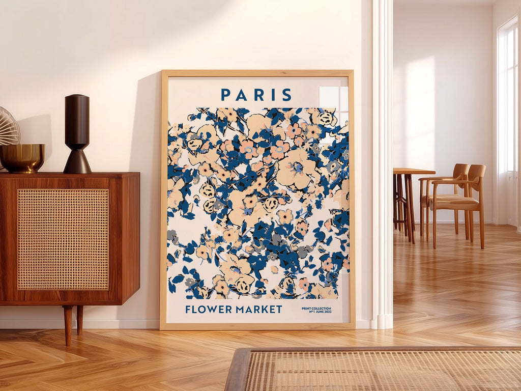 Paris Flower Market Print – Floral Wall Art Poster for Chic Interiors