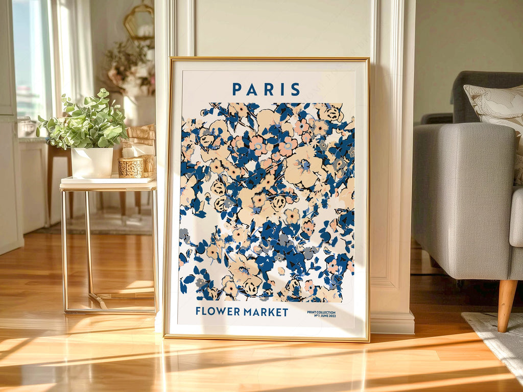 Paris Flower Market Print – Floral Wall Art Poster for Chic Interiors
