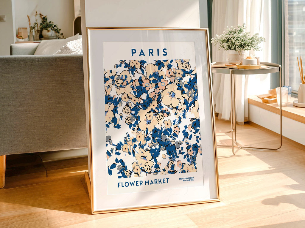 Paris Flower Market Print – Floral Wall Art Poster for Chic Interiors