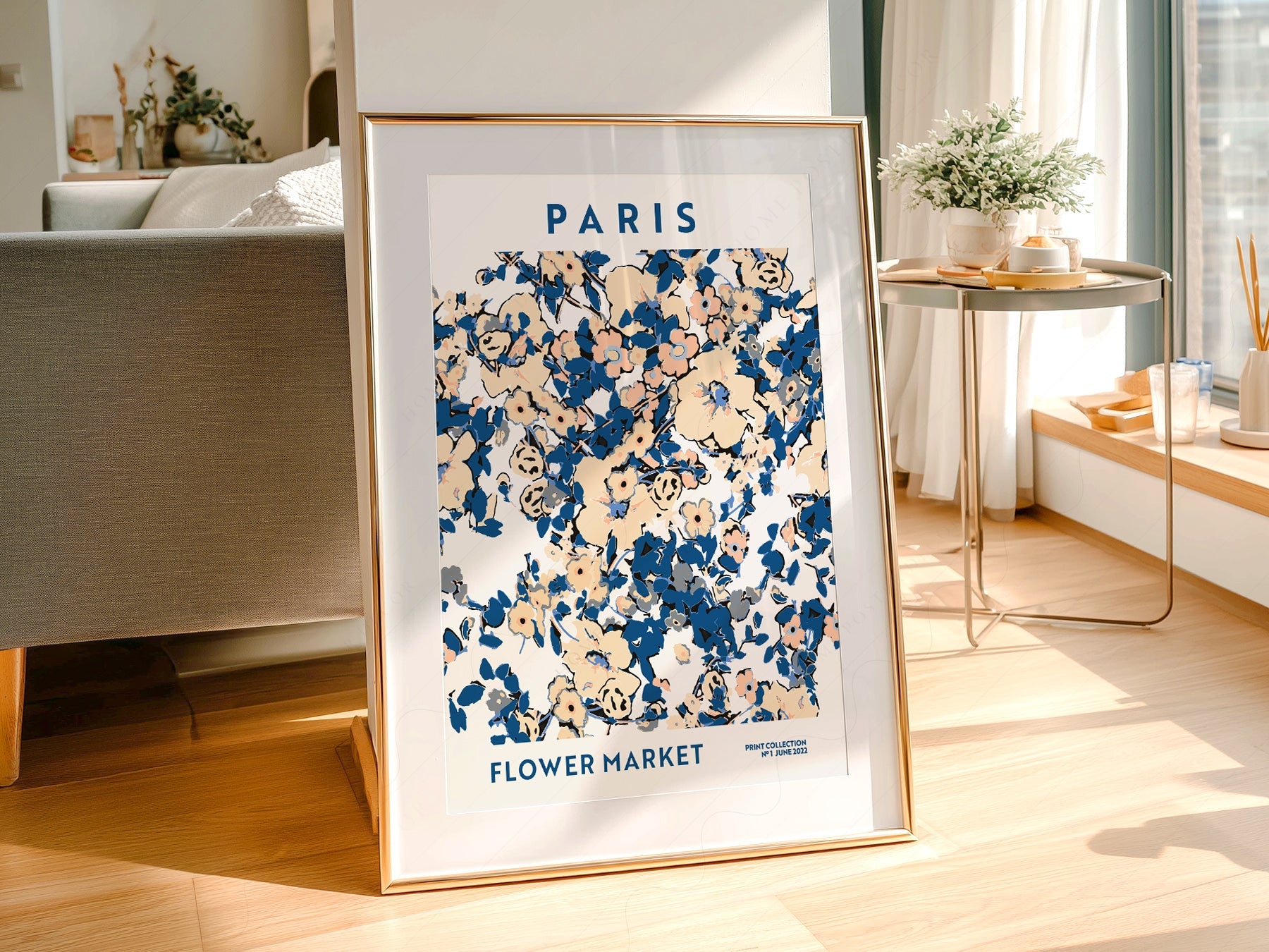 Paris Flower Market Print – Floral Wall Art Poster for Chic Interiors