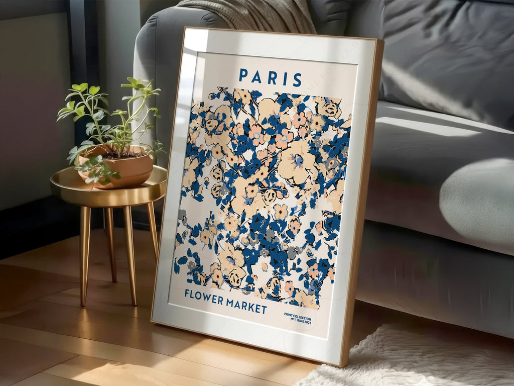 Paris Flower Market Print – Floral Wall Art Poster for Chic Interiors