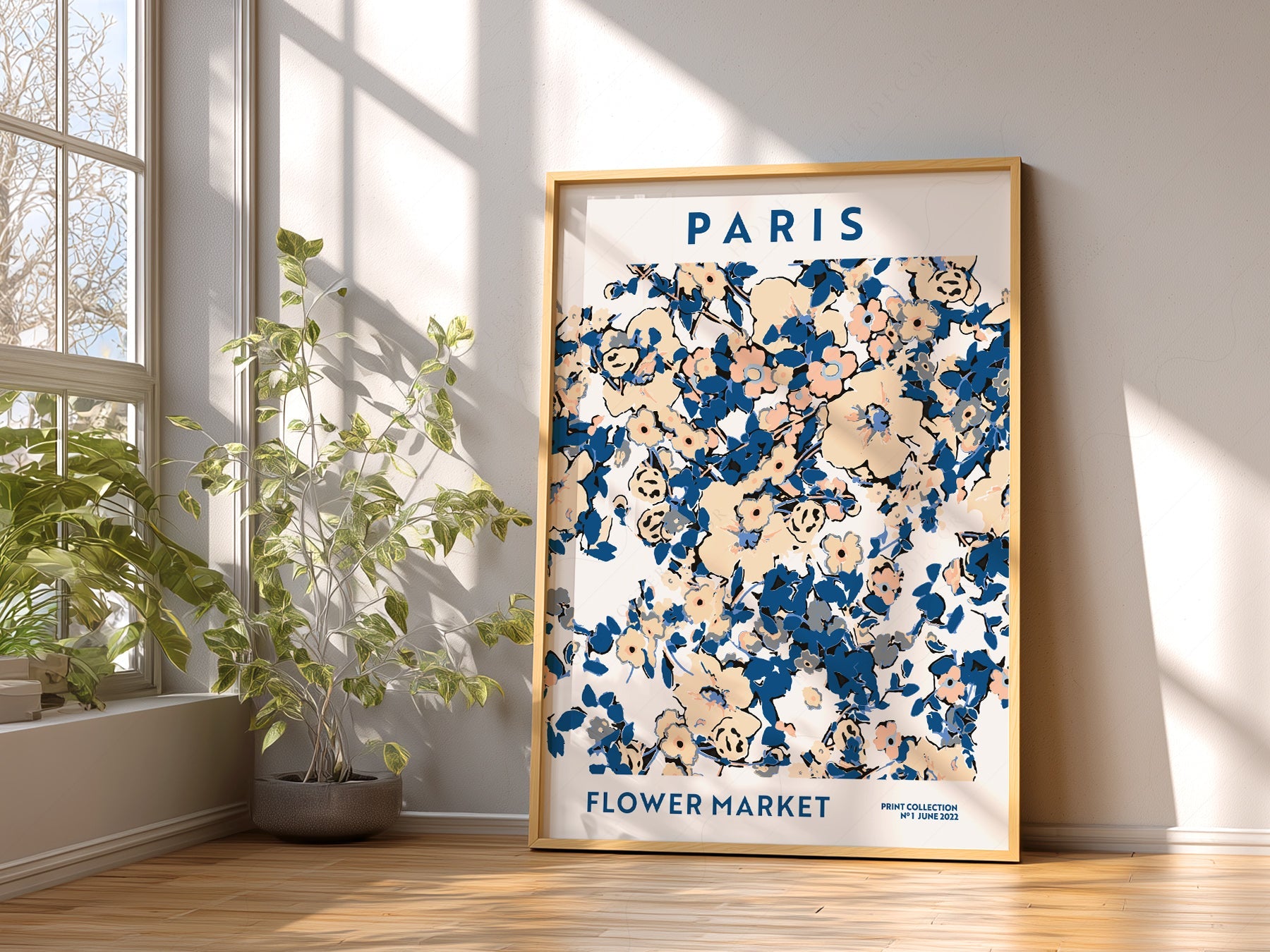 Paris Flower Market Print – Floral Wall Art Poster for Chic Interiors