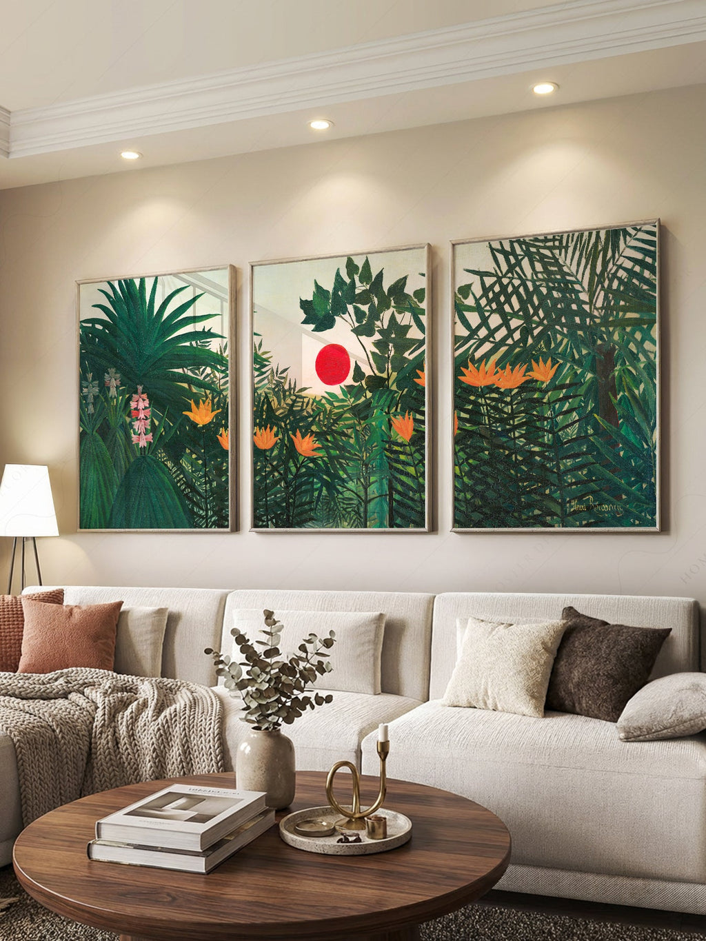 Henri Rousseau Jungle Set of 3 Prints – Tropical Forest Wall Art Decor