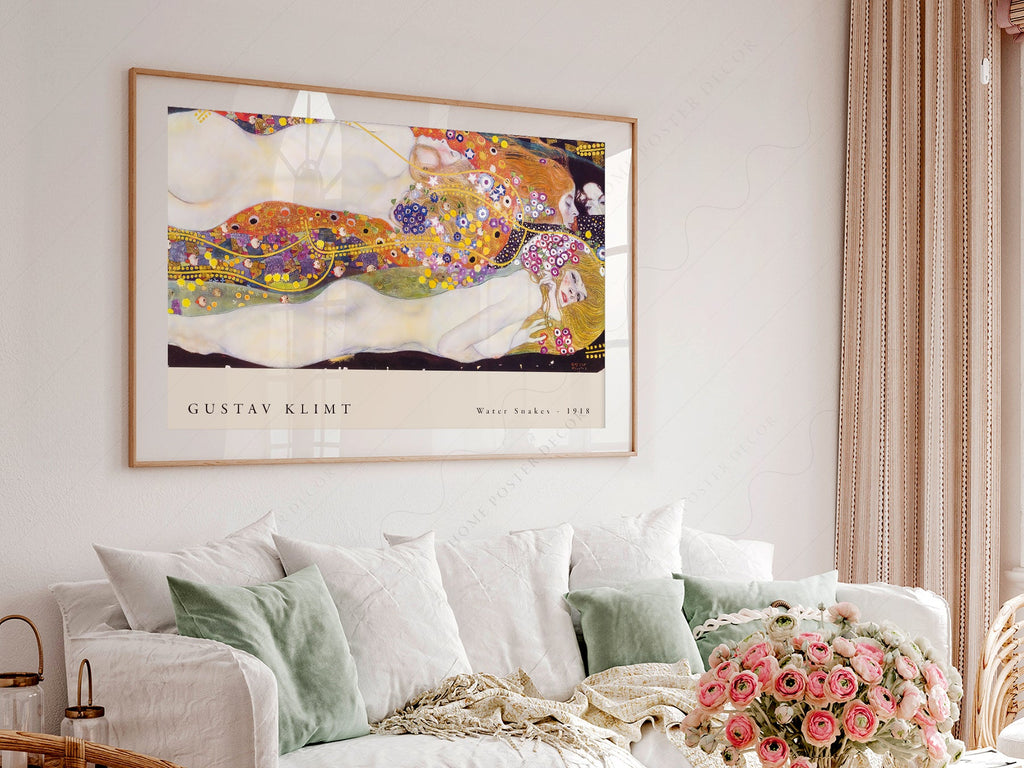 Gustav Klimt Water Snakes Art Print – Art Nouveau Wall Decor Poster