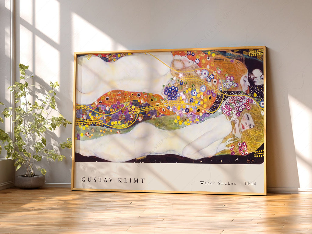 Gustav Klimt Water Snakes Art Print – Art Nouveau Wall Decor Poster