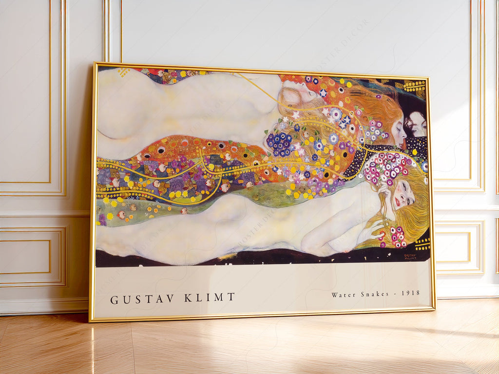 Gustav Klimt Water Snakes Art Print – Art Nouveau Wall Decor Poster