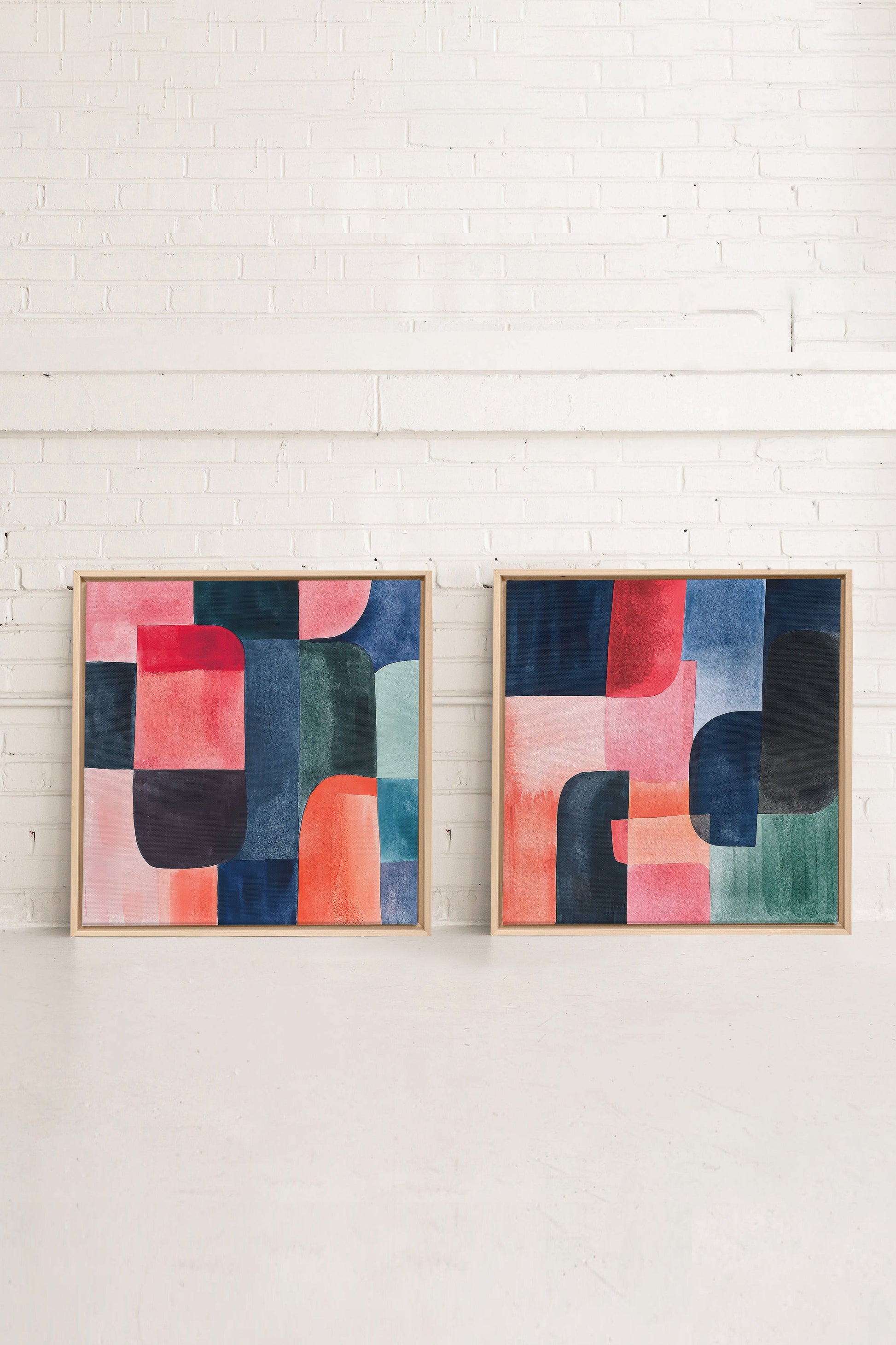 DUO COLORED SPARKLES (2 Stretched Canvas Works)