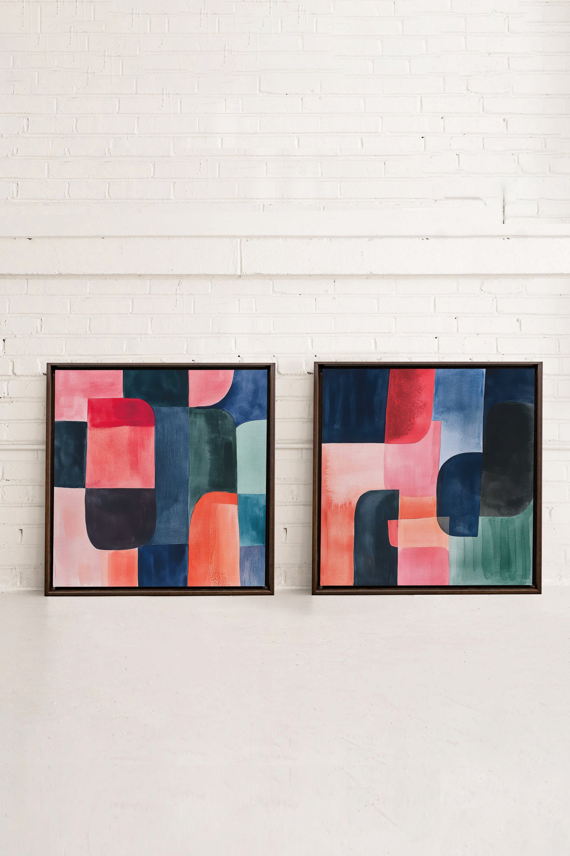 DUO COLORED SPARKLES (2 Stretched Canvas Works)