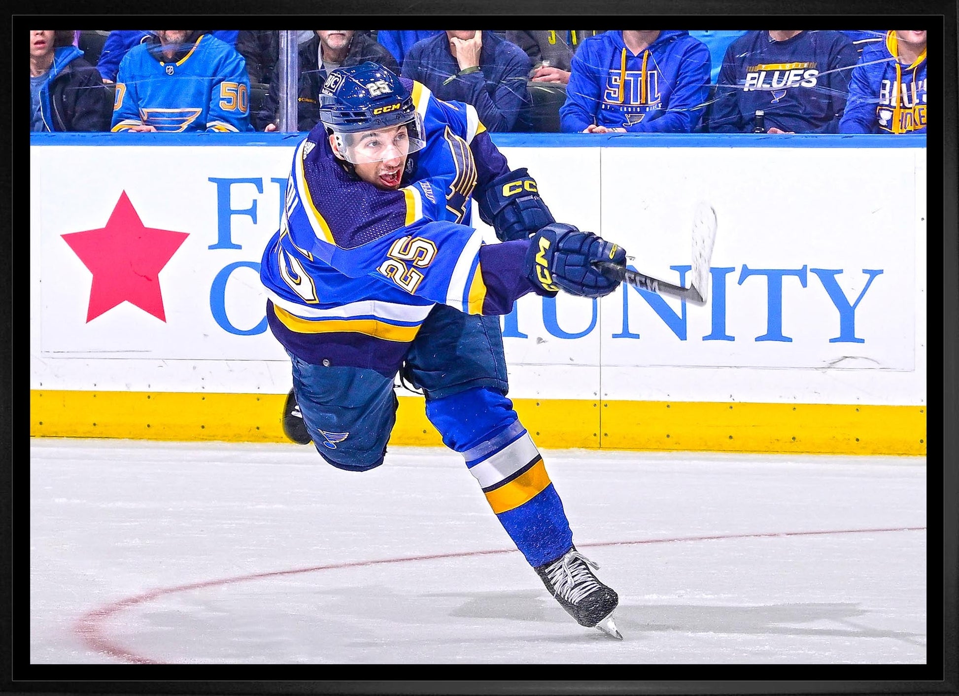 Jordan Kyrou 20x29 Framed Canvas St. Louis Blues