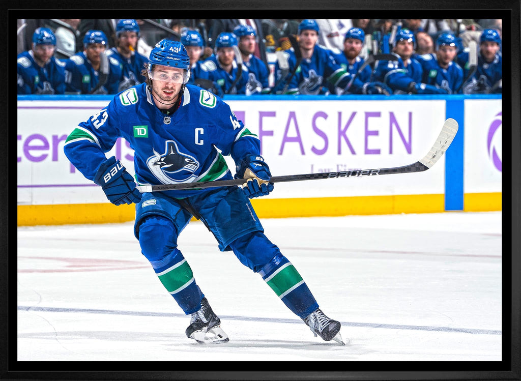 Quinn Hughes 20x29 Framed Canvas Vancouver Canucks