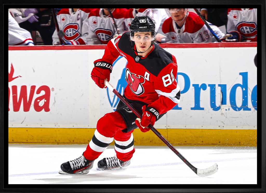 Jack Hughes 20x29 Framed Canvas New Jersey Devils
