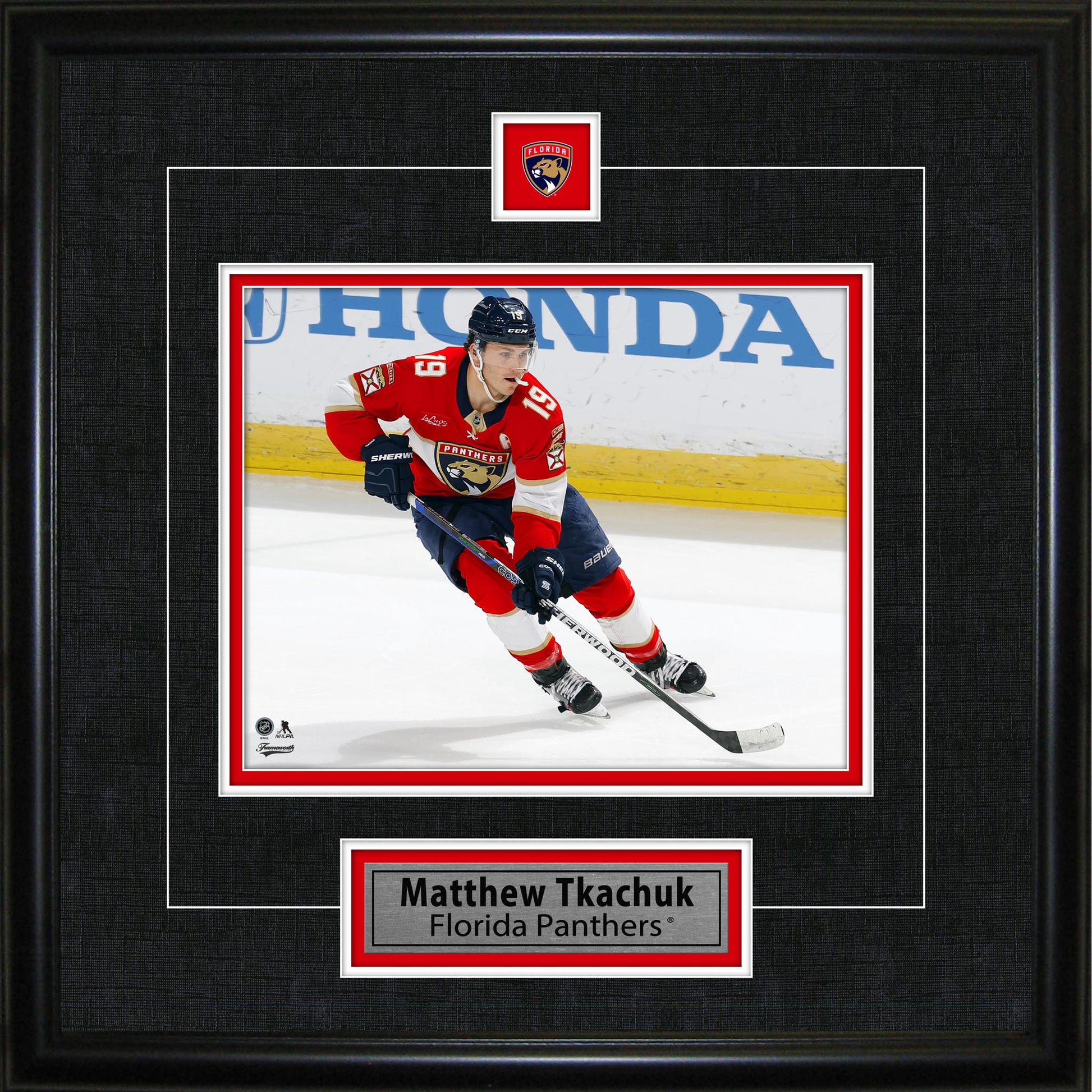 Épinglette et assiette encadrées Matthew Tkachuk, Panthers de la Floride
