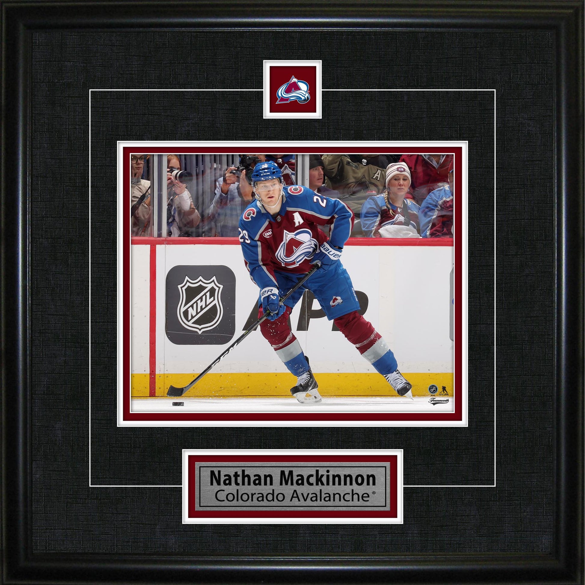Nathan Mackinnon Framed Pin & Plate Colorado Avalanche