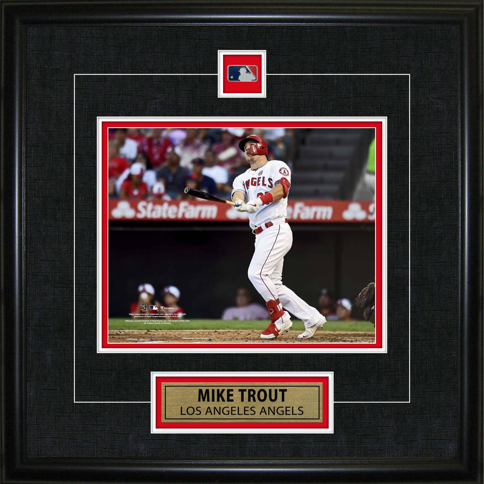 Mike Trout Framed Pin & Plate Angels