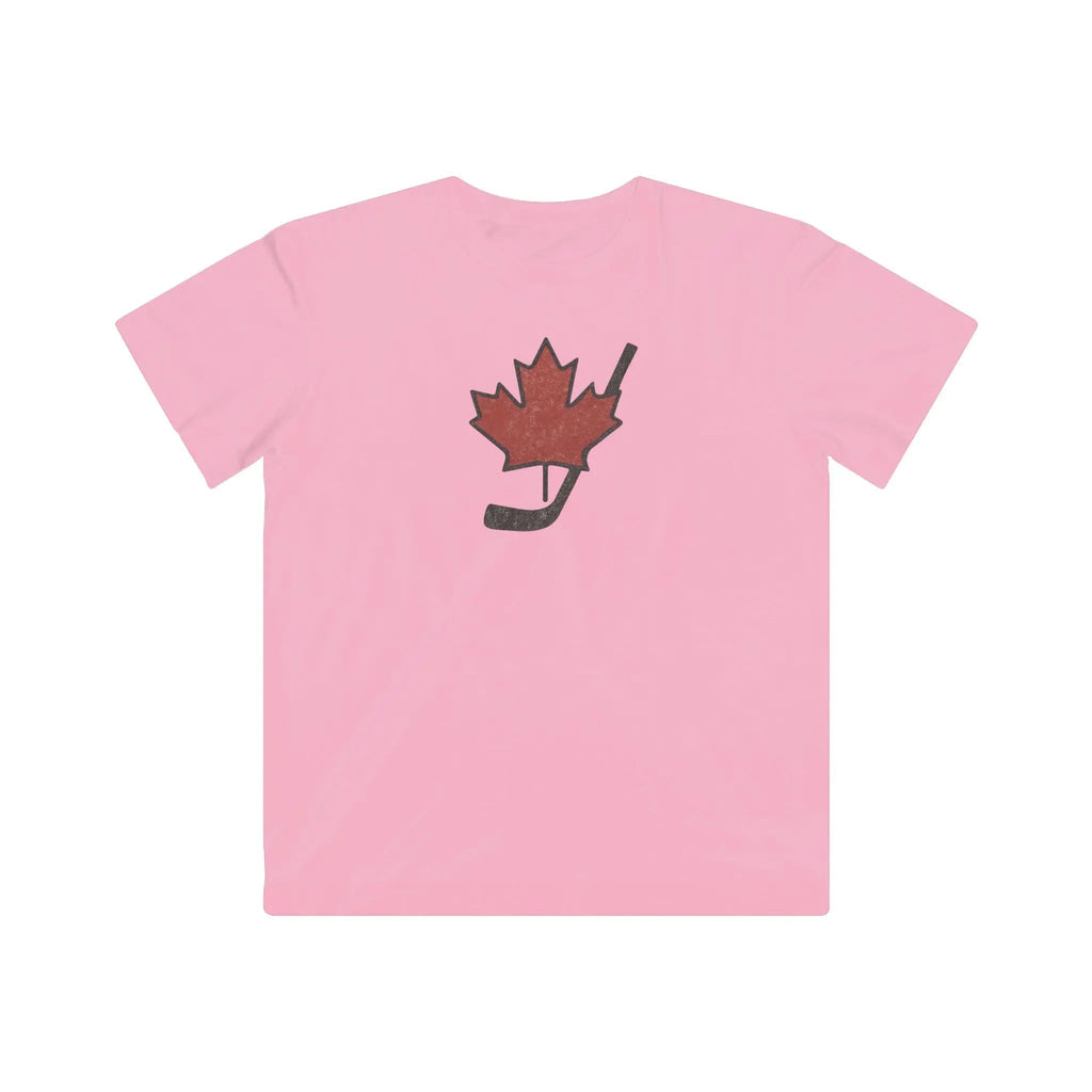 T-shirt vintage feuille d'érable du Canada pour jeunes, style vieilli, idéal pour les fans de hockey