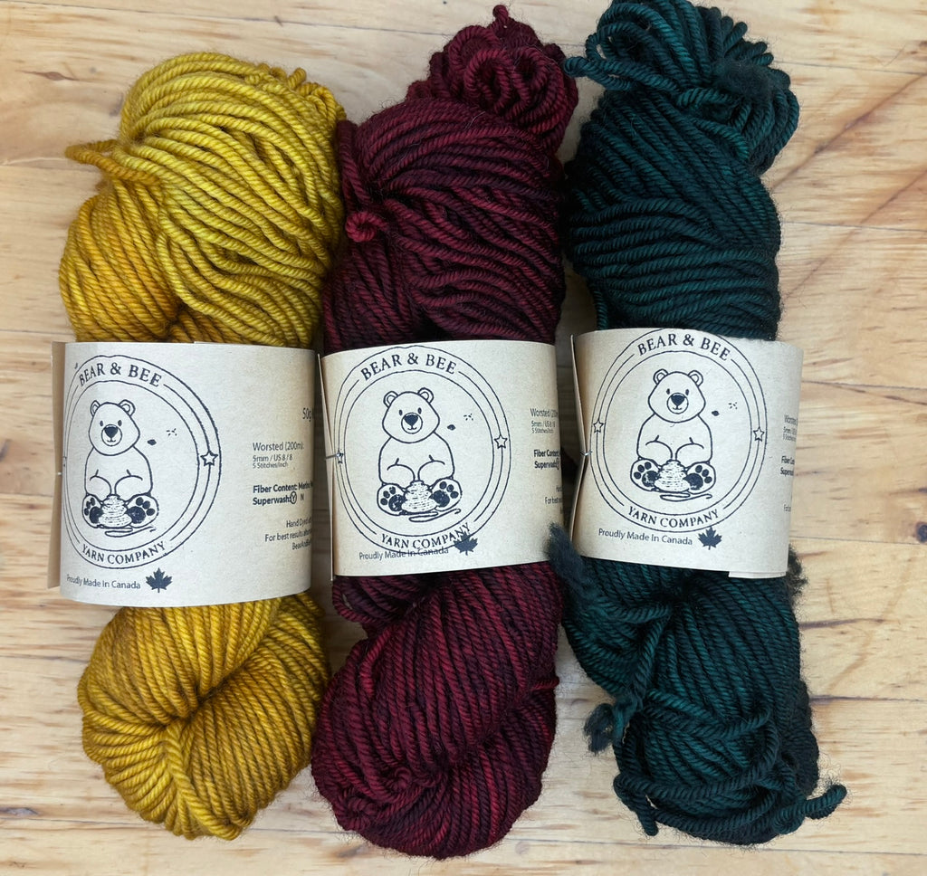 Superwash Merino - Worsted - 100g  Made in Canada