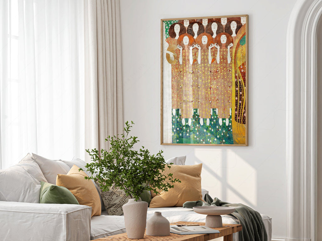 Gustav Klimt Beethoven Frieze Art Print – Art Nouveau Wall Poster