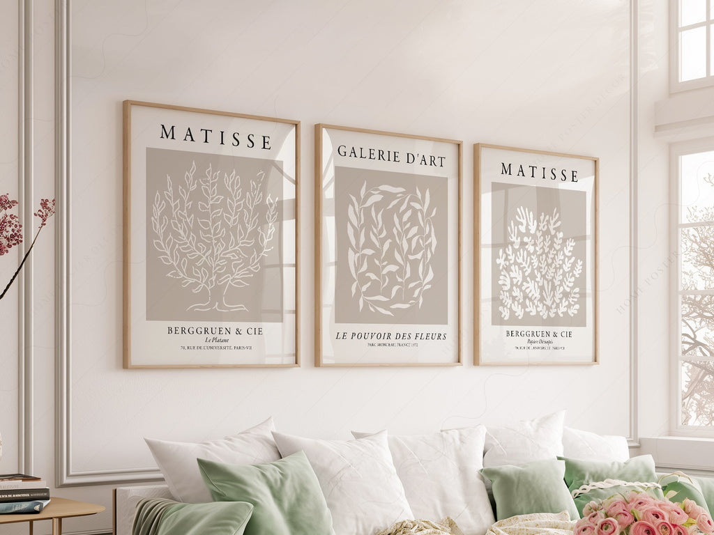 Henri Matisse Set of 3 Prints – Botanical Cut-Out Gallery Wall Art