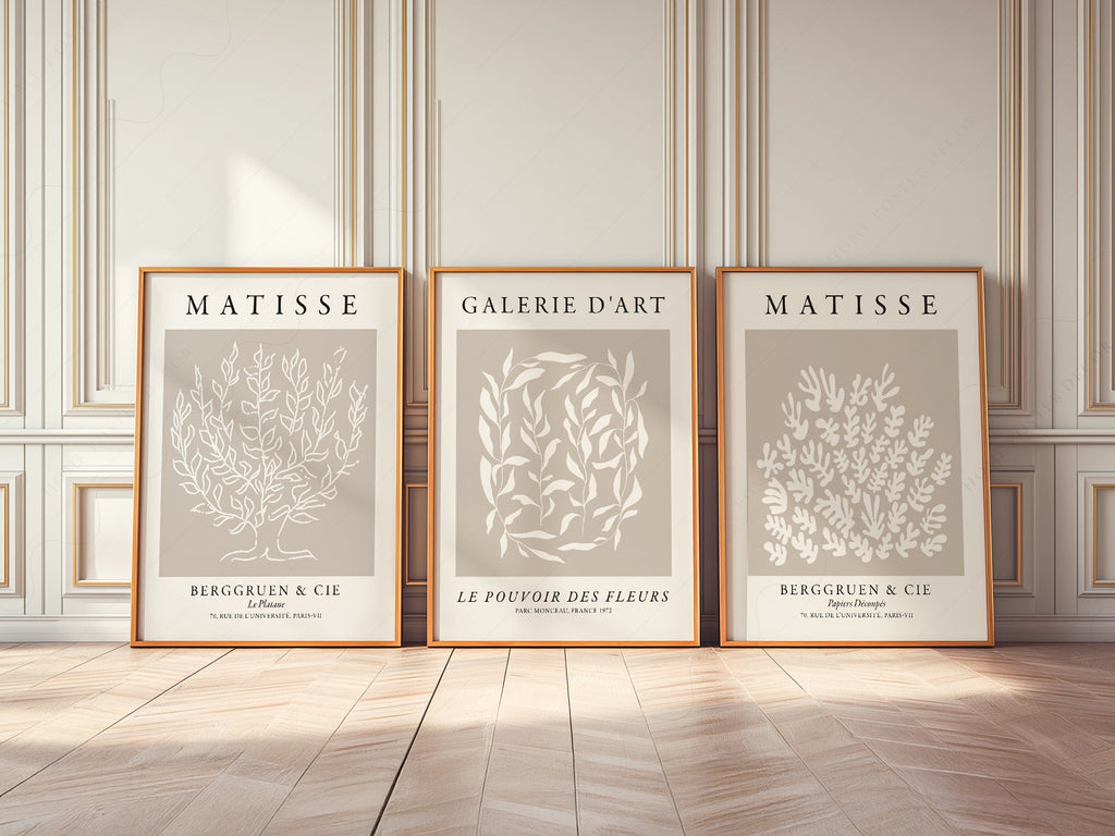 Henri Matisse Set of 3 Prints – Botanical Cut-Out Gallery Wall Art