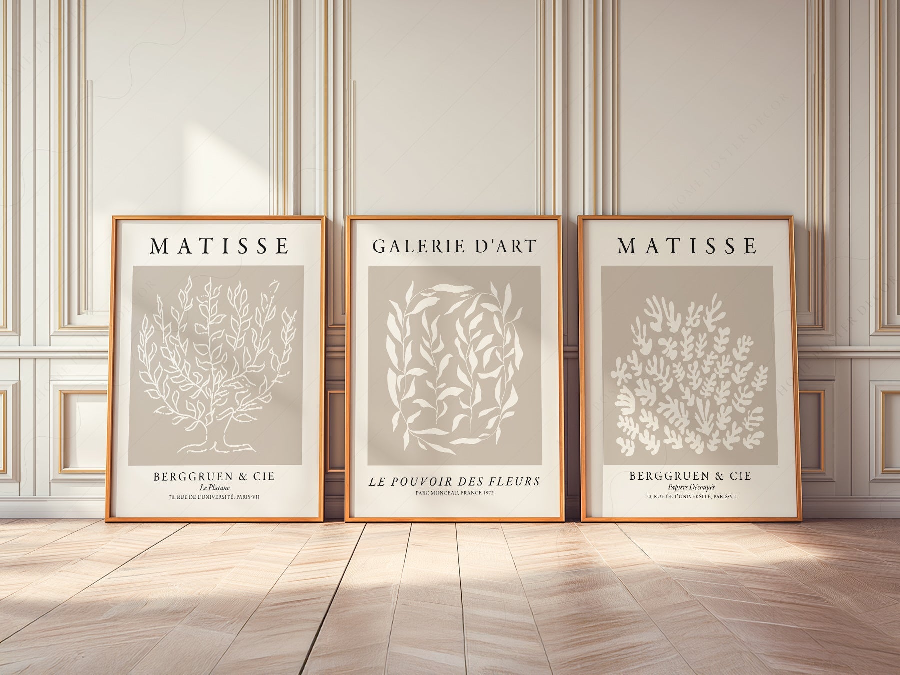 Henri Matisse Set of 3 Prints – Botanical Cut-Out Gallery Wall Art