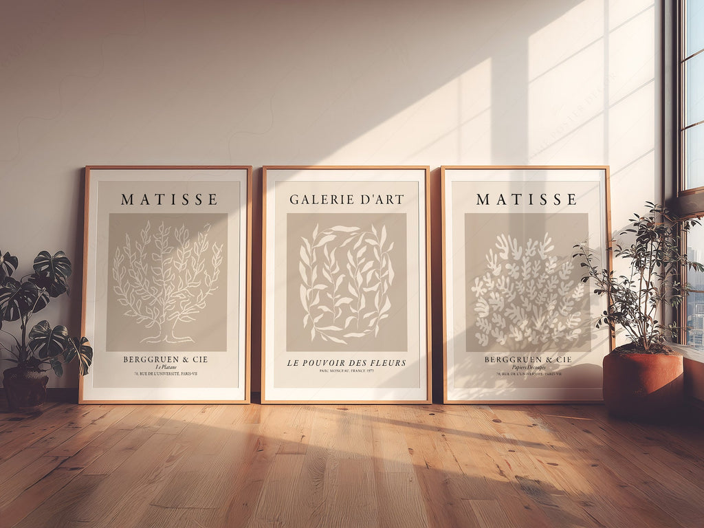 Henri Matisse Set of 3 Prints – Botanical Cut-Out Gallery Wall Art