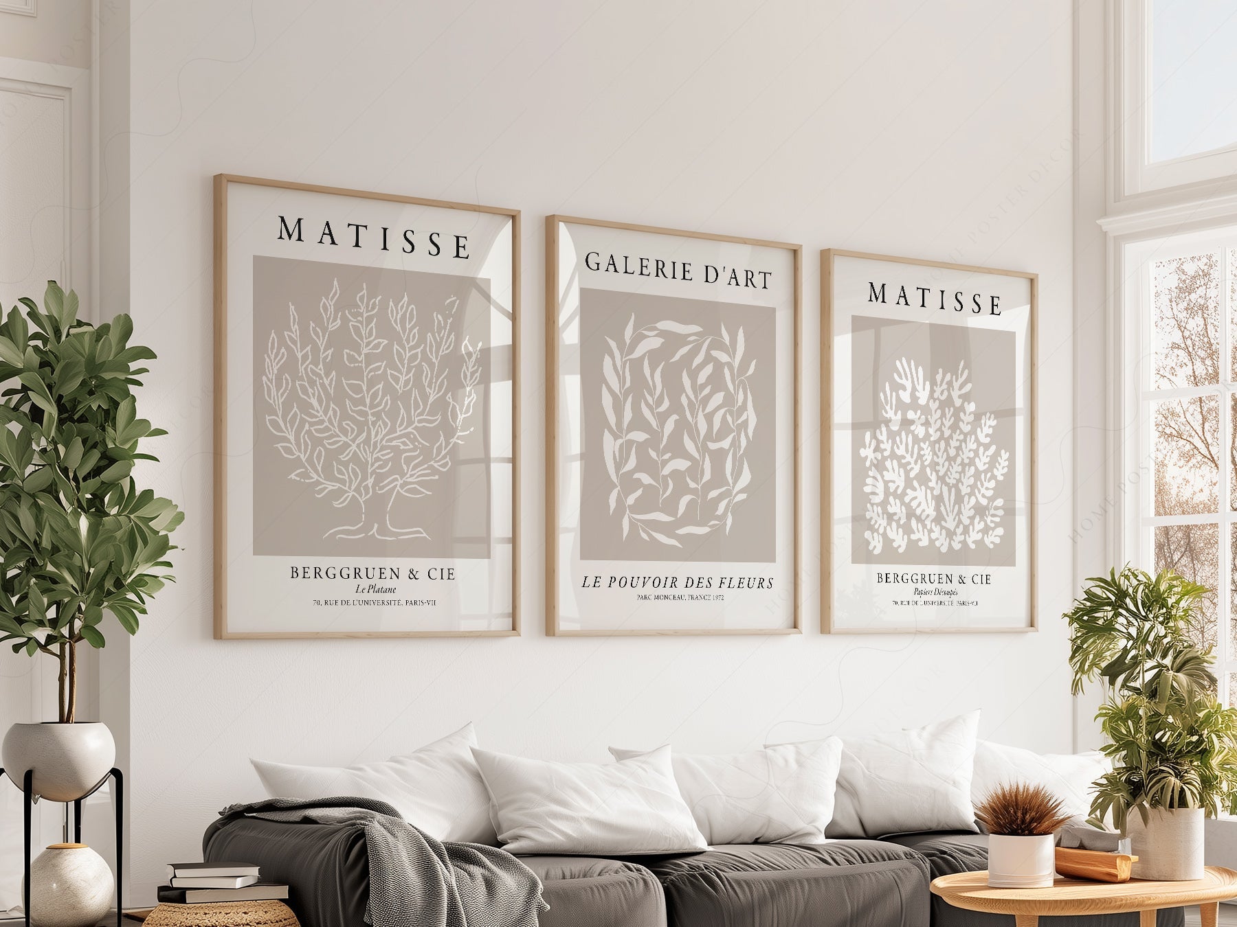 Henri Matisse Set of 3 Prints – Botanical Cut-Out Gallery Wall Art