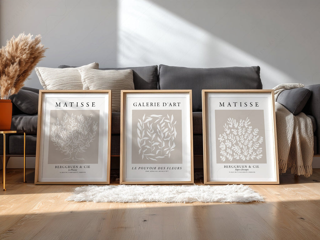 Henri Matisse Set of 3 Prints – Botanical Cut-Out Gallery Wall Art